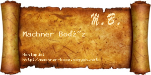Machner Boáz névjegykártya